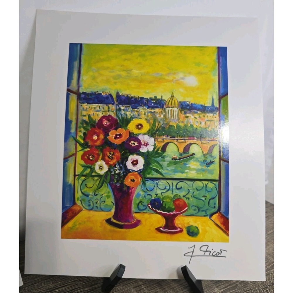 "La Fenetre Ouverte" (The Open Window) lithograph print Jean-Claude Picot 2021